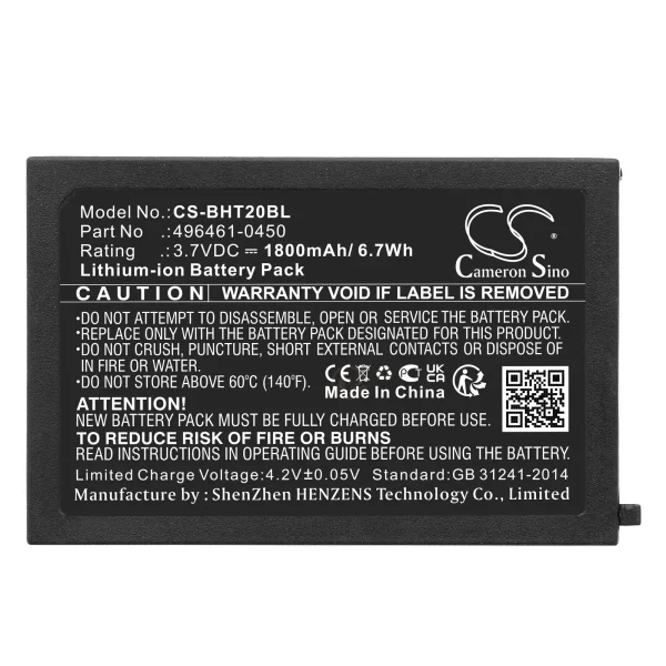 Nippon BHT-200, BHT-300, BHT-400, BT-20L, DS22L1-D Series Replacement Battery 1800mAh / 6.66Wh