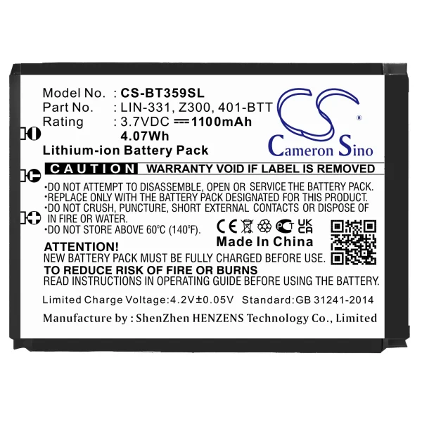 Haicom HI-401BT, HI-405III, HI-601VT, Series Replacement Battery 1100mAh / 4.07Wh