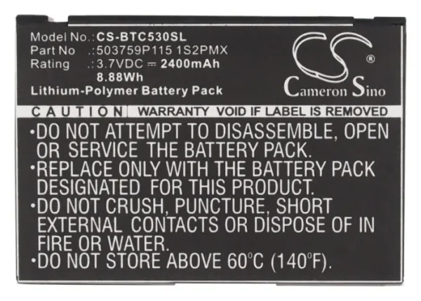 Blaupunkt Lucca 5.3 Series Replacement Battery 2400mAh/8.88Wh