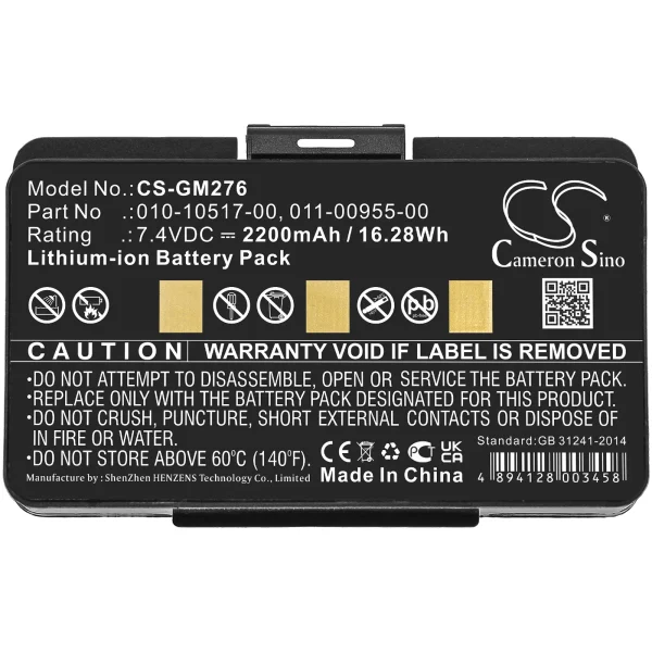 Garmin 010-00543-00, 100054300, 3580100054300, EGM478 Series Replacement Battery 2200mAh / 16.28Wh