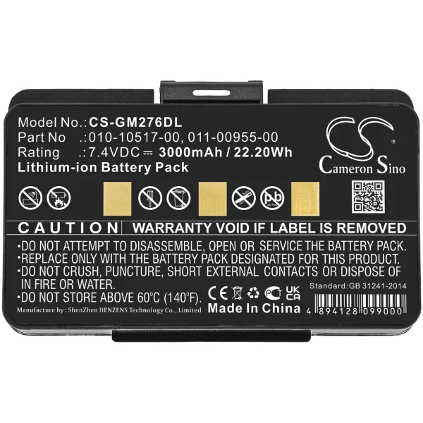 Garmin 010-00543-00, 100054300, 3580100054300, EGM478 Series Replacement Battery 3000mAh / 22.20Wh