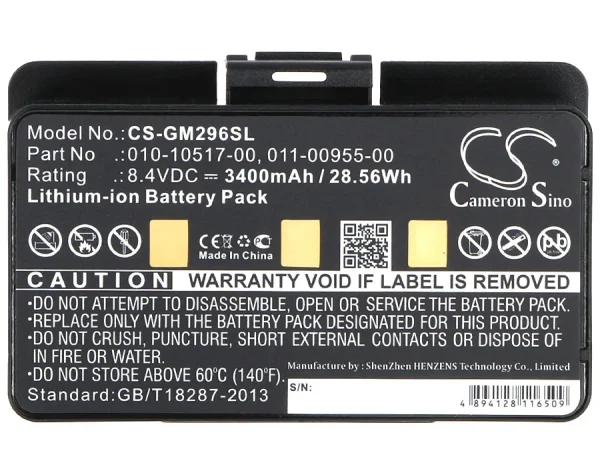 Garmin 010-00543-00, 100054300, 3580100054300, EGM478 Series Replacement Battery 3400mAh / 28.56Wh