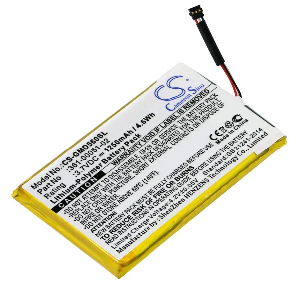 Garmin Dezl 560LMT, Dezl 560LT, Dezl 650LM, nuvi 52LM 5'' Series Replacement Battery 1250mAh / 4.63Wh - Image 2