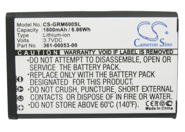 Garmin Alpha 200, Alpha 200i, Alpha 300, Alpha 300i Series Replacement Battery 1800mAh / 6.66Wh