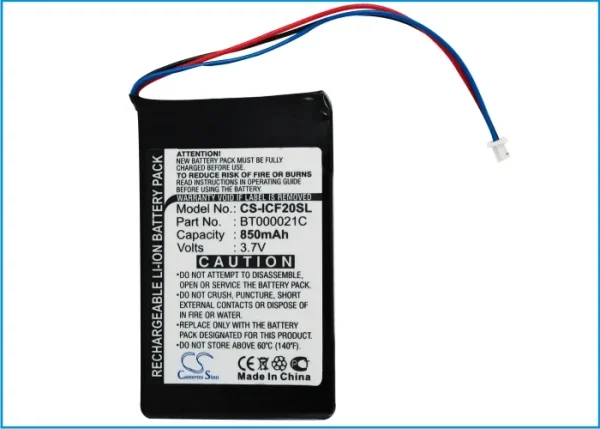 Navman F20, F20 Euro, F30, F40 Series Replacement Battery 850mAh / 3.15Wh