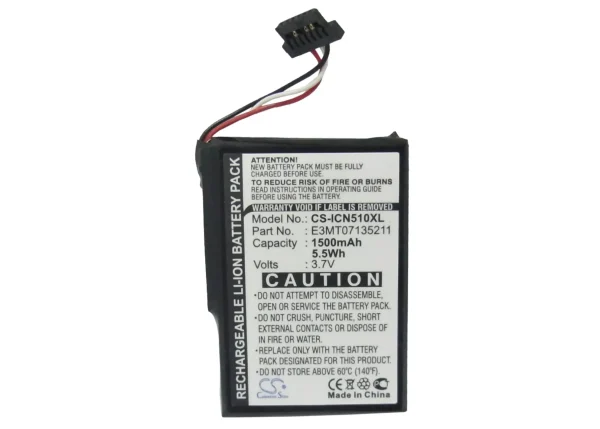 Navman iCN 510, iCN 520, iCN 530, iCN550 Series Replacement Battery 1500mAh / 5.55Wh