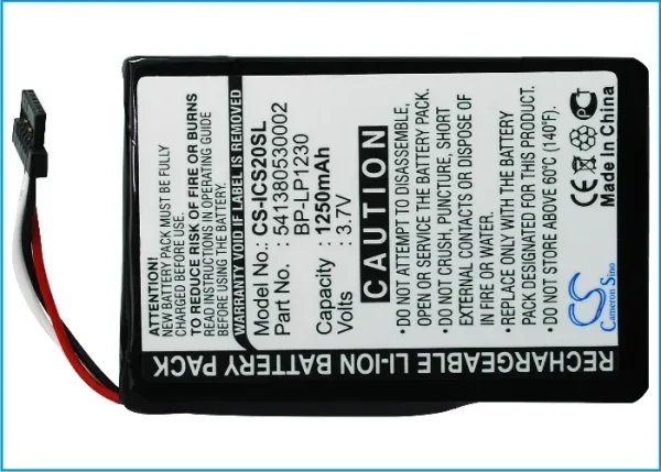 Navman S20 Series Replacement Battery 1250mAh / 4.63Wh