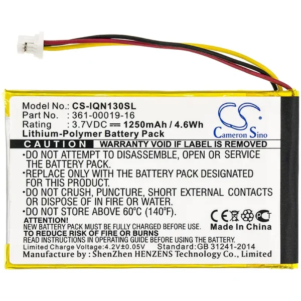 Garmin Nuvi 1300, Nuvi 1340T Pro, Nuvi 1350, Nuvi 1350T Series Replacement Battery 1250mAh / 4.63Wh