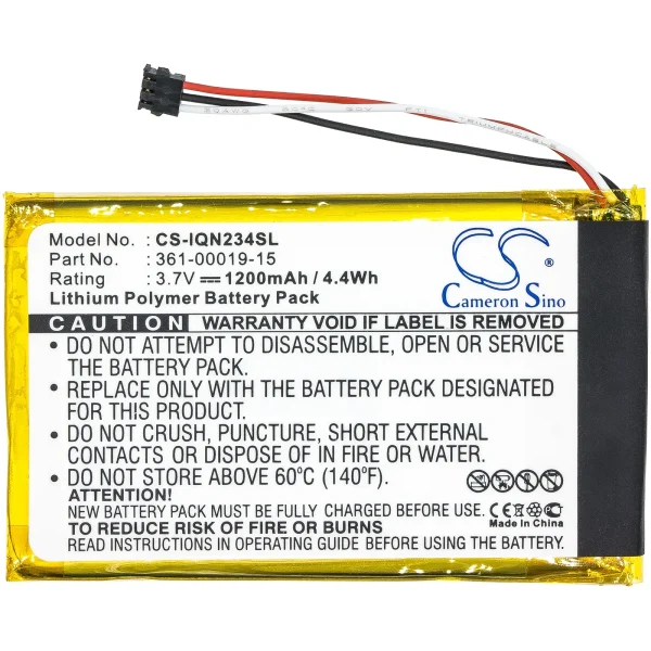 Garmin Nulink 2340, Nulink 2390 Series Replacement Battery 1200mAh