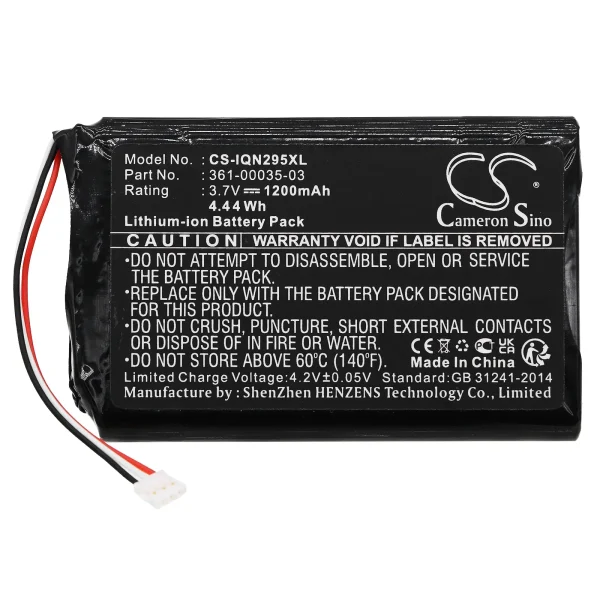 Garmin 010-01316-00, A3AVDG03, Nuvi 2405, Nuvi 2405LT Series Replacement Battery 1200mAh / 4.44Wh