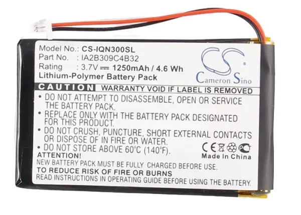 Navgear Streetmate GP-43 Series Replacement Battery 1250mAh