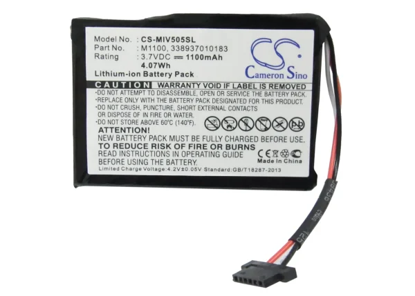 Navman Mio Spirit V735 TV, Spirit V505 TV Series Replacement Battery 1100mAh / 4.07Wh