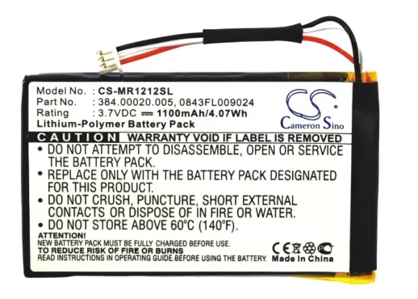 Magellan RoadMate 1212, RoadMate 1217, RoadMate 1220, RoadMate 1230 Series Replacement Battery 1100mAh