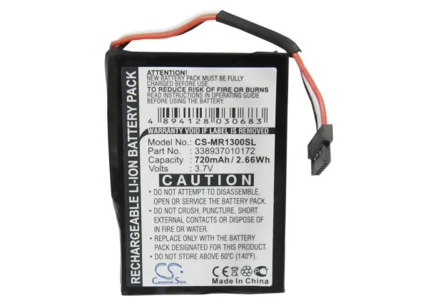 Magellan RoadMate 1300, RoadMate 1340 Series Replacement Battery 720mAh / 2.66Wh