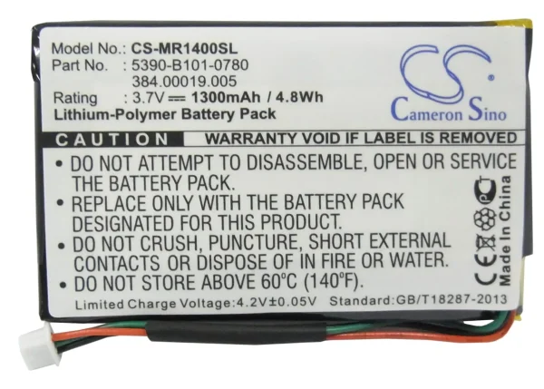 Magellan RoadMate 1400, RoadMate 1412, RoadMate 1430, RoadMate 1445 Series Replacement Battery 1300mAh