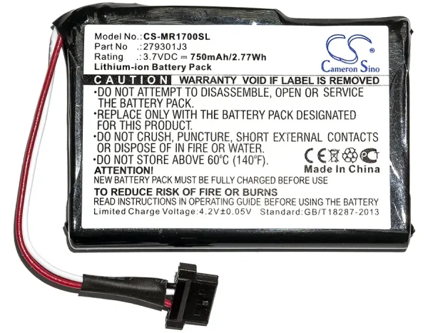 Magellan RoadMate 1700 Series Replacement Battery 750mAh