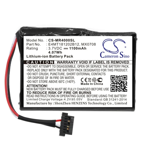 Magellan Maestro 4000, Maestro 4000T, Maestro 4010, Maestro 4040 Series Replacement Battery 1100mAh / 4.07Wh