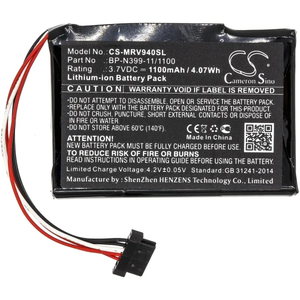 Magellan RoadMate RV 9490T-LMB Series Replacement Battery 1100mAh / 4.07Wh