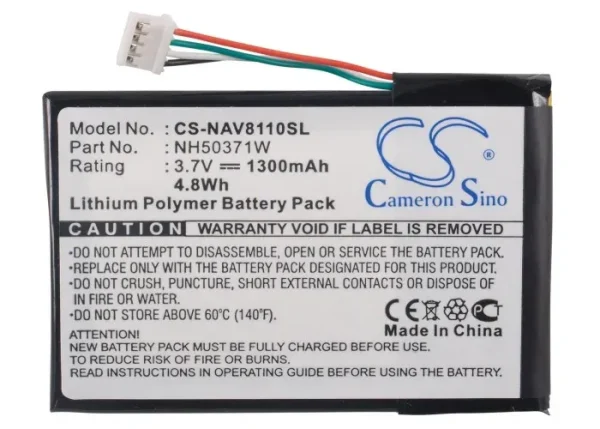 Navigon 8110, 81xx, 8310, Series Replacement Battery 1300mAh