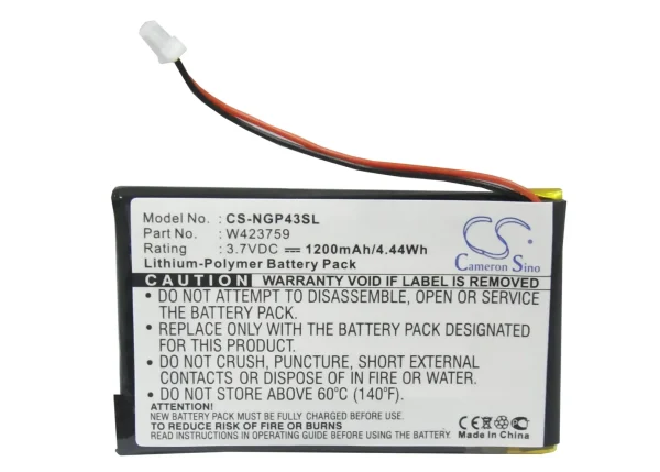 NavGear StreetMate GP-43 Series Replacement Battery 1200mAh