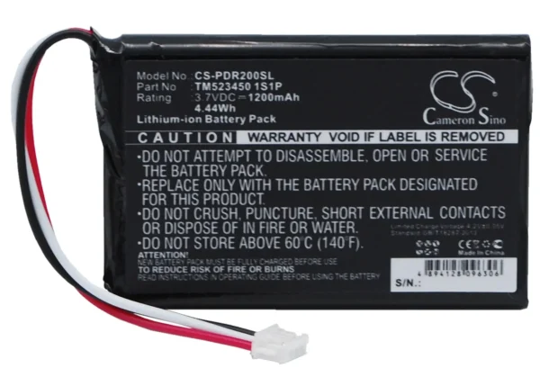 PHAROS Drive GPS 200, PDR200 Series Replacement Battery 1200mAh / 4.44Wh