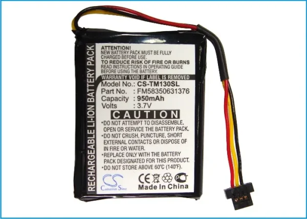 TomTom One 125, One 130, One 130S, Series Replacement Battery 950mAh