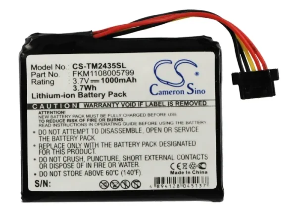 TomTom 1CT4.019.03, 4CQ01, 4CS03, 4CT4.001.01 Series Replacement Battery 1000mAh / 3.70Wh