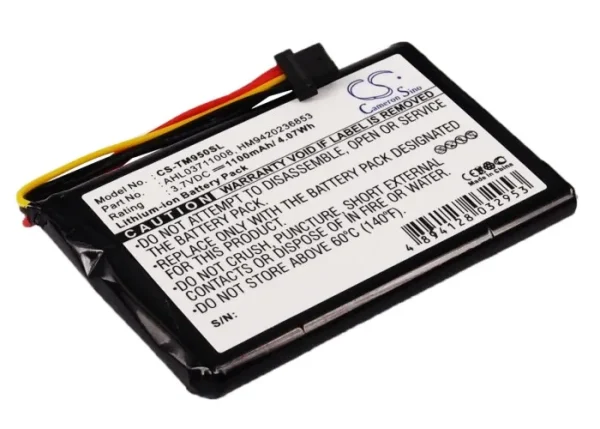 TomTom 4CP9.002.00, 8CP9.011.10, Go 950, Go 950 Live Series Replacement Battery 1100mAh / 4.07Wh - Image 2