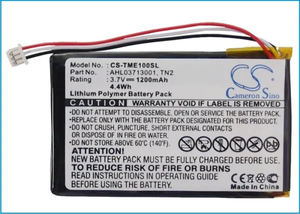 TomTom AVN4430, Eclipse, TNS410, Series Replacement Battery 1200mAh