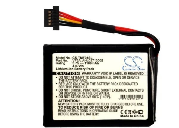 TomTom 4EL0.001.01, XL 340M LIVE, XL 340TM LIVE, XL Live Series Replacement Battery 1100mAh