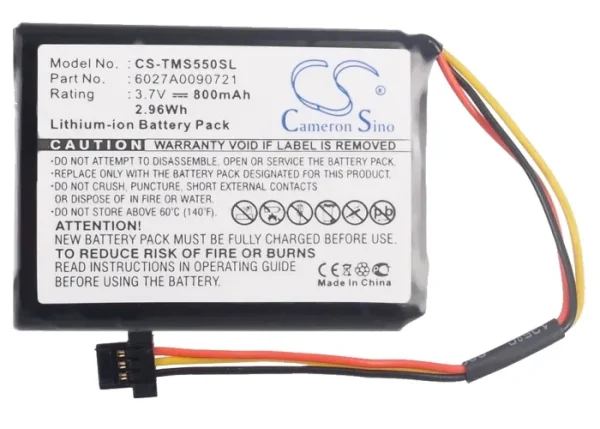 TomTom 1EF0.017.03, 1ET0.052.09, 4EF0.017.00, 4EF00 Series Replacement Battery 800mAh / 2.96Wh