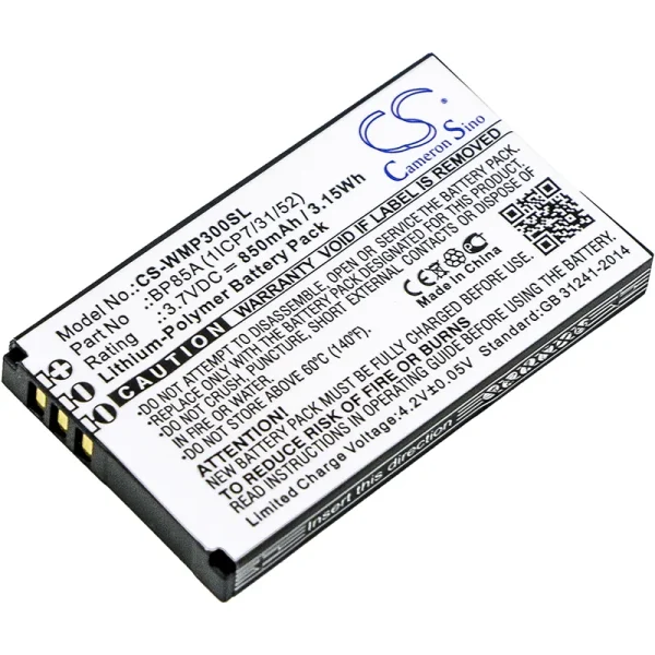 WM Systems WMP 300, WMP-300 Series Replacement Battery 850mAh / 3.15Wh - Image 2