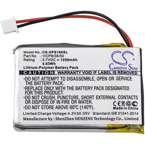 Dual XGPS160, XGPS160 SkyPro GPS Receiver Series Replacement Battery 1250mAh / 4.63Wh